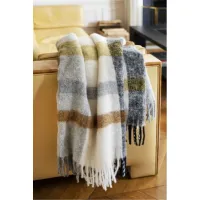 Zdjęcie Piękny kocyk z mieszanki alpaki i moheru - 130x180 cm