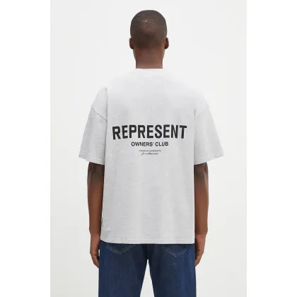 Zdjęcie Represent t-shirt bawełniany Represent Owners Club męski kolor szary z nadrukiem OCM41114.158