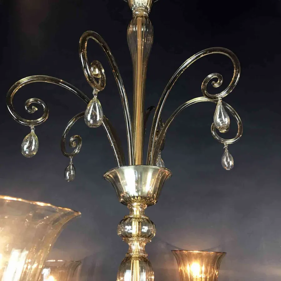 obrazek 15 Elegancki żyrandol wenecki z 1920 roku z dmuchanego szkła