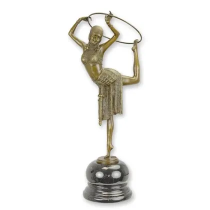 Zdjęcie Wyjątkowa rzeźba tancerki z hula hop z brązu