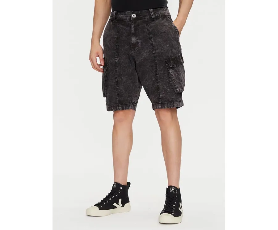 obrazek 1 Alpha Industries Szorty jeansowe Canvas Acid Short 156259 Czarny Regular Fit
