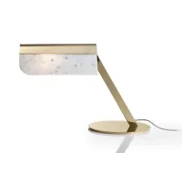 Picture Table lamp with brass finish in soft gold and white Carrara marble - Il Paralume Marina