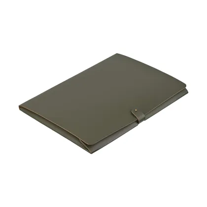 Picture Leather A4 document folder in olive color