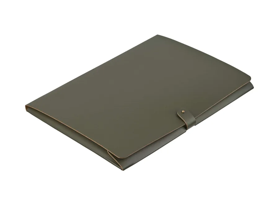obrazek 1 Skórzana teczka na dokumenty formatu A4 w kolorze oliwki