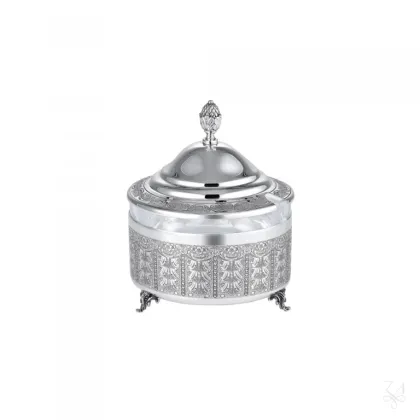 Zdjęcie Srebrne naczynie na miód o niepowtarzalnym zdobieniu – Zaramella Argenti