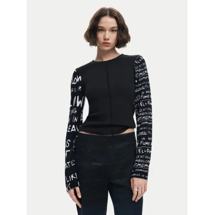 Zdjęcie Desigual Bluzka Rebe 24WWTK78 Czarny Slim Fit