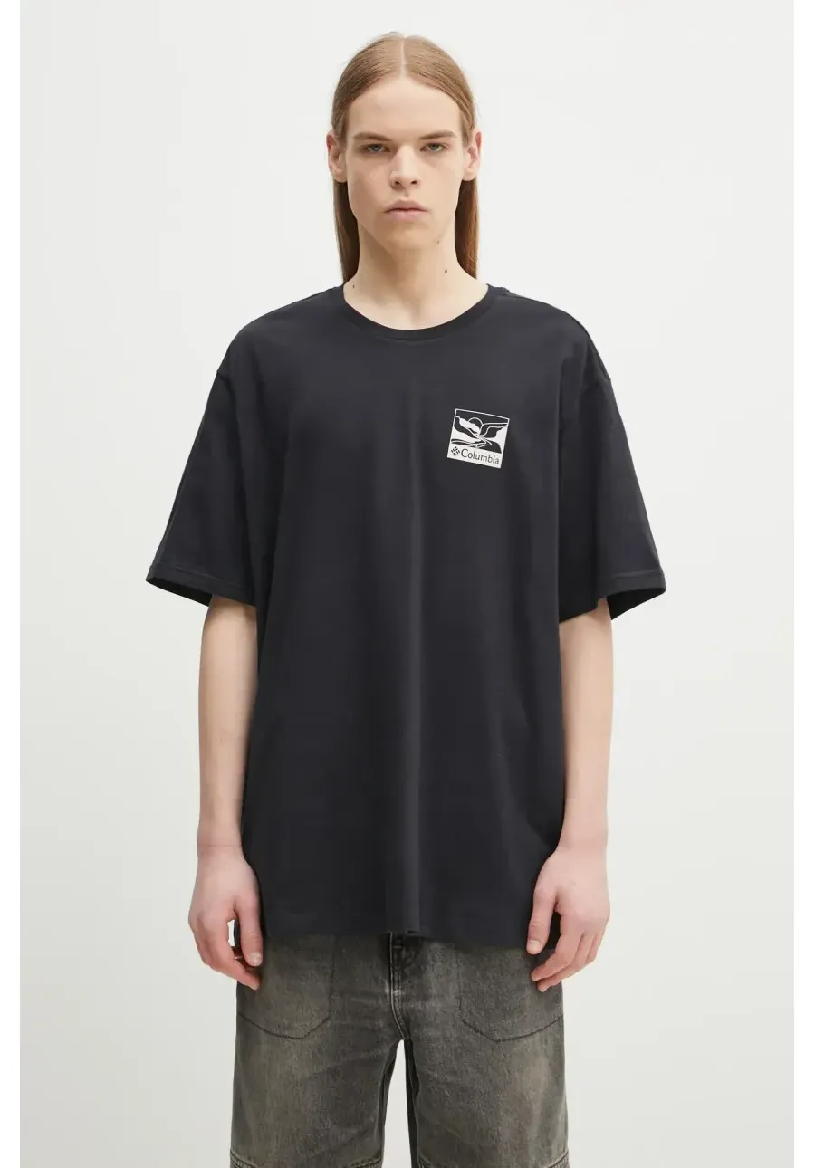 obrazek 1 Columbia t-shirt bawełniany kolor czarny wzorzysty
