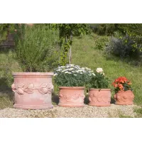 Picture A beautiful decorative flower pot made of Italian clay - Fornace Masini