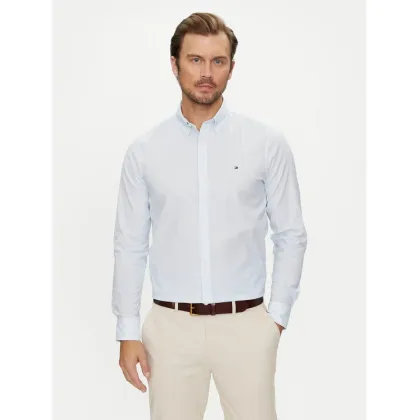 Zdjęcie Tommy Hilfiger Koszula Micro Foulard MW0MW35813 Błękitny Slim Fit