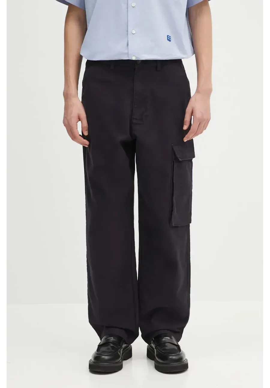 obrazek 1 Barbour spodnie bawełniane Barbour Jungle Sateen Trouser męskie kolor granatowy w fasonie cargo MTR0760