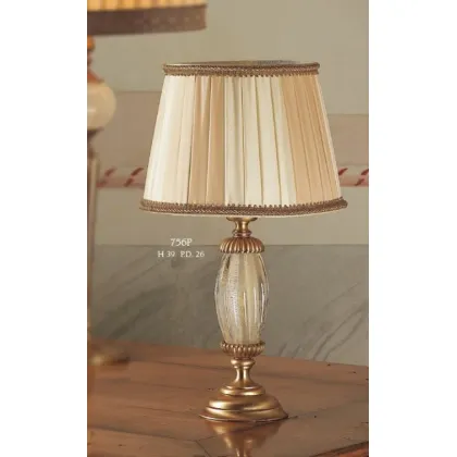 Picture Olive ribbed table lamp with a shade – Il Paralume Marina