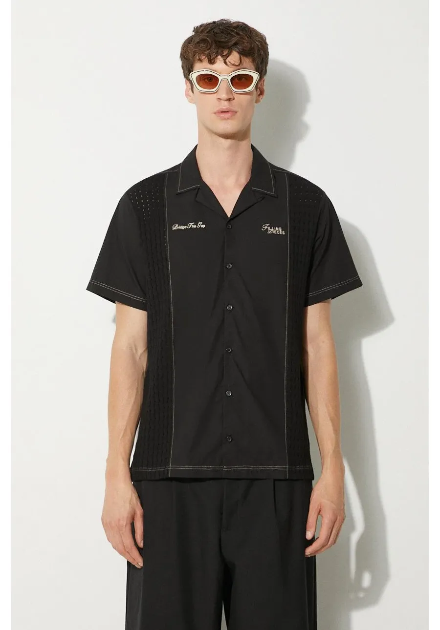 obrazek 1 Filling Pieces koszula bawełniana Resort męska kolor czarny regular 98733981861