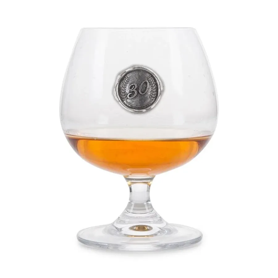 obrazek 1 Spersonalizowany kieliszek do brandy z monogramem z liczbą urodzin – prezent na 30 urodziny