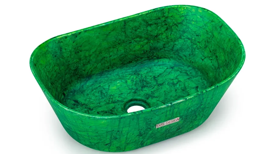 obrazek 2 Oryginalna umywalka 50 cm LIBRA BASIC – HURRICANE, zielony, lakier matowy