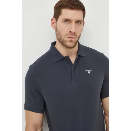 Zdjęcie Barbour polo bawełniane kolor granatowy gładki MML0358