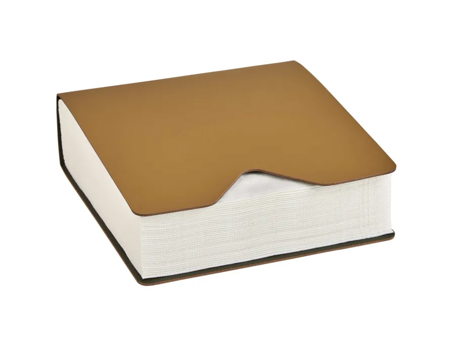 picture 1 Stylish leather tissue holder 17x17xH5 cm in mustard color