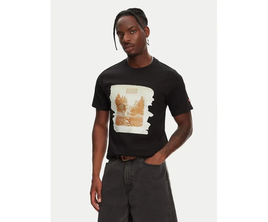 obrazek 1 Hunter T-Shirt Duart Graphic HARM0033251 Czarny Regular Fit