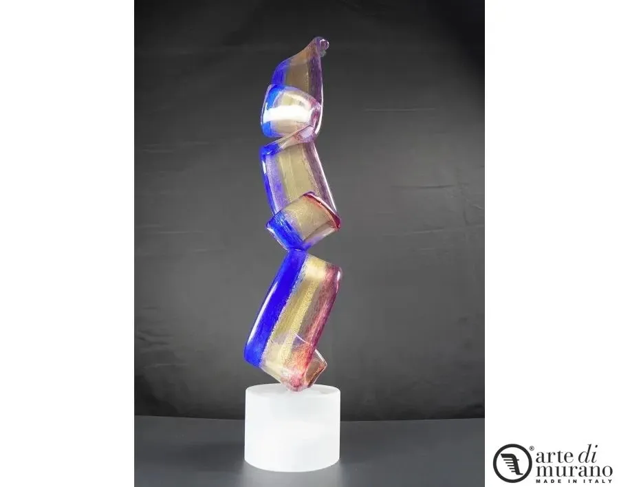 picture 1 Multicolored Murano glass ribbon – sculpture
