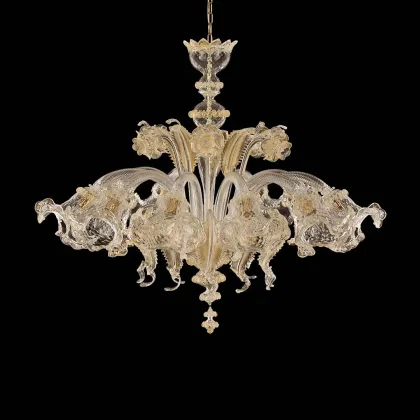 Zdjęcie Atrakcyjny szklany żyrandol prosto z Włoch - szkło murano wykonany ręcznie