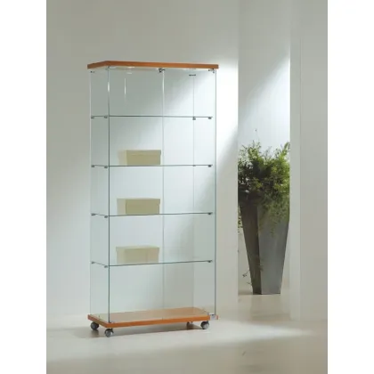 Picture Stylish display cabinet made of tempered glass with four shelves