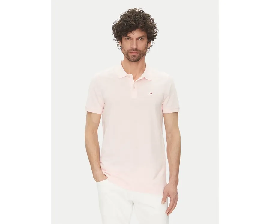 obrazek 1 Tommy Jeans Polo DM0DM20676 Różowy Slim Fit