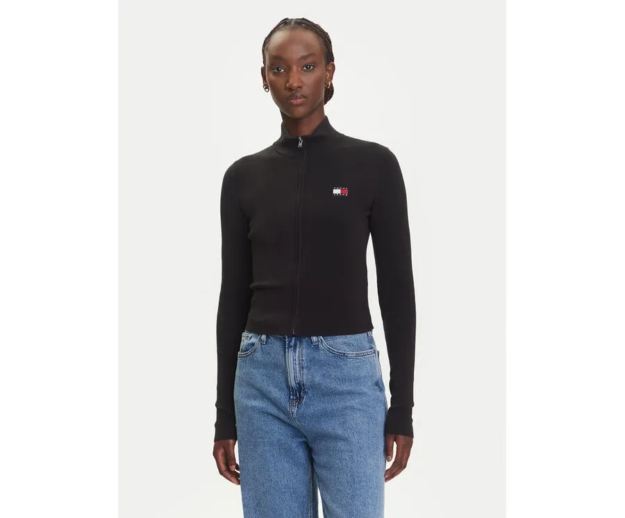 obrazek 1 Tommy Jeans Kardigan DW0DW20967 Czarny Slim Fit