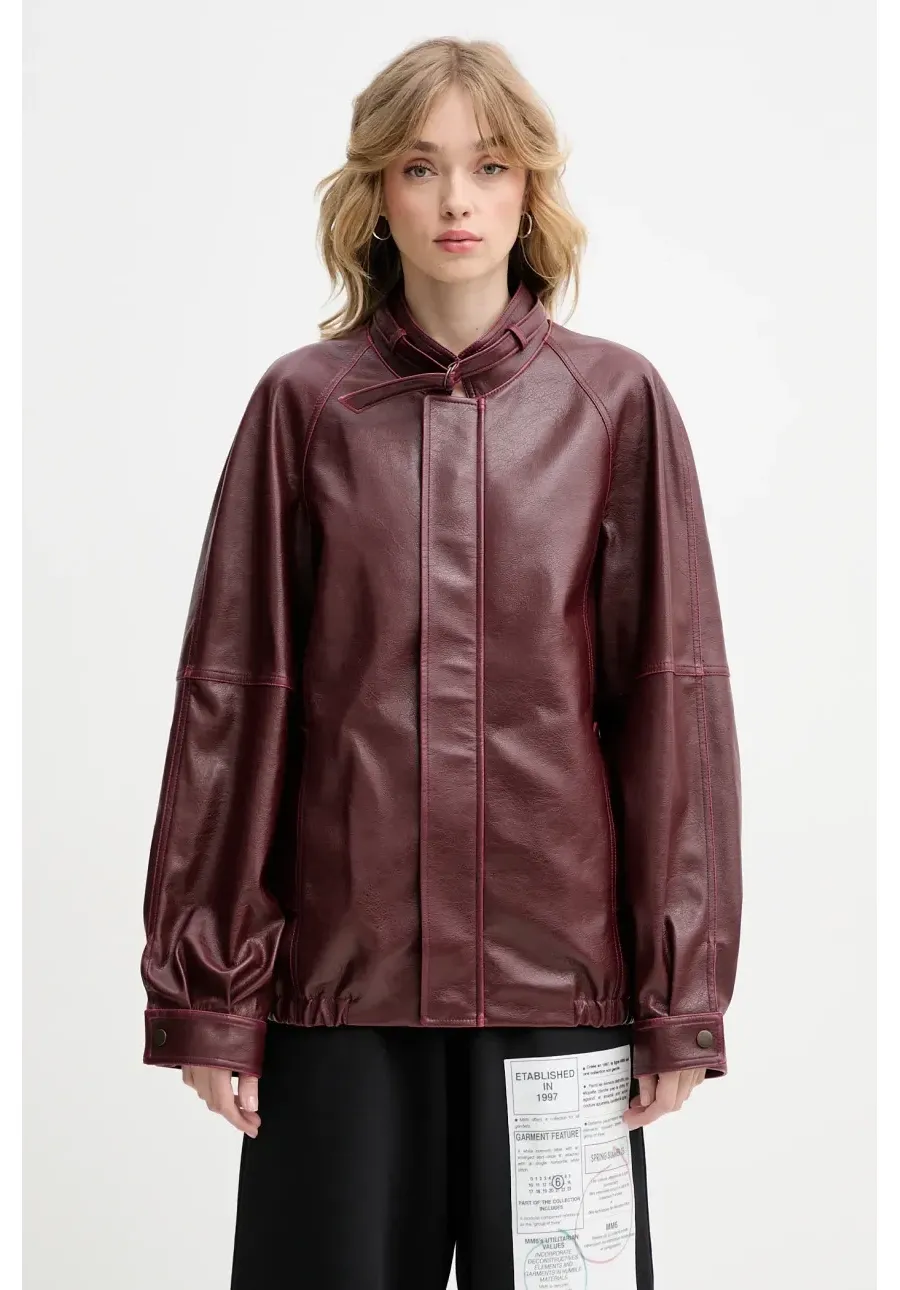 obrazek 1 MM6 Maison Margiela kurtka kolor bordowy przejściowa S62AN0148