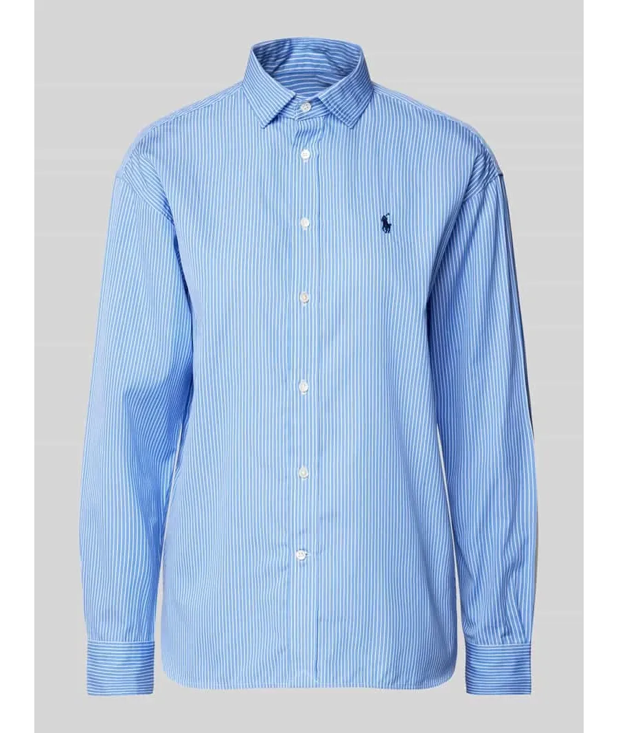 obrazek 1 Bluzka koszulowa o kroju relaxed fit z wyhaftowanym logo