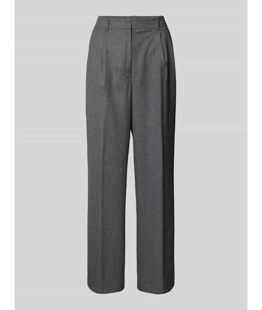 obrazek 1 Spodnie wełniane z szeroką nogawką i zakładkami w pasie