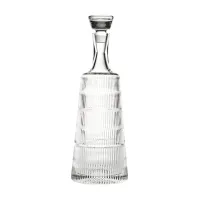 Picture A modern wine decanter made of crystal with rich relief decoration in vertical lines - Vista Alegre