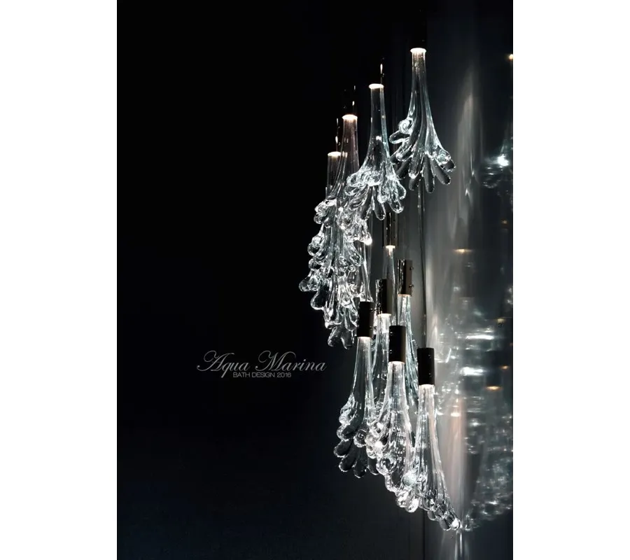 obrazek 2 Żyrandol z elementami ze szkła Murano w kształcie liści i oświetleniem LED - Il Paralume Marina