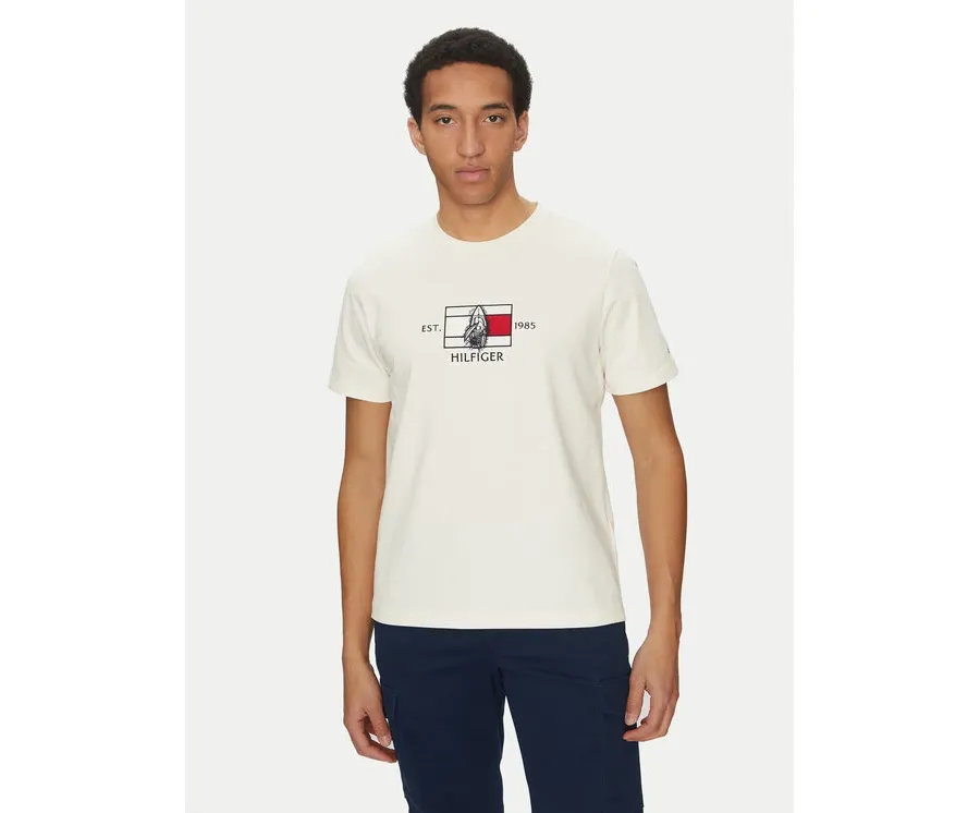 obrazek 1 Tommy Hilfiger T-Shirt Sailing MW0MW38628 Écru Regular Fit