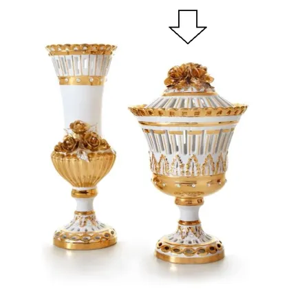 Picture Italian baroque vase-cup made of ceramics - Ceramiche ML