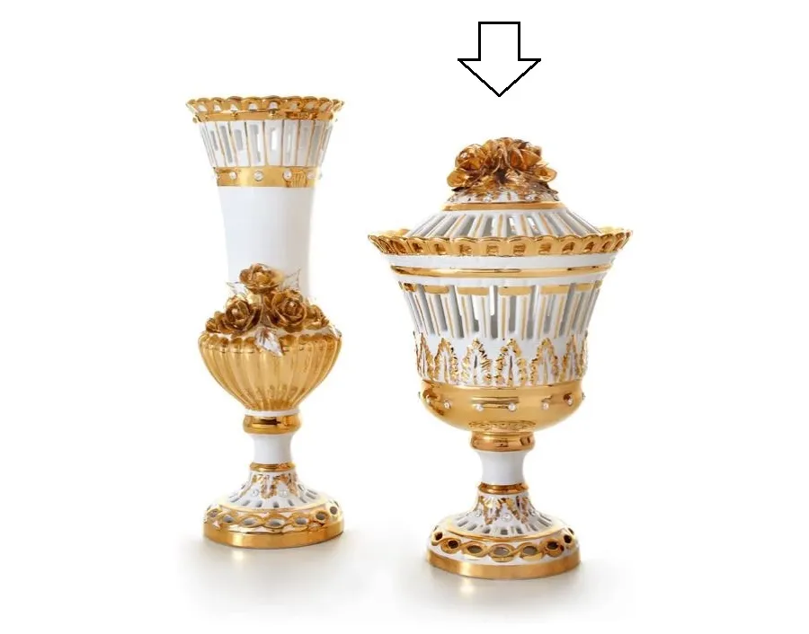 obrazek 1 Włoski barokowy wazon-puchar wykonany z ceramiki - Ceramiche ML