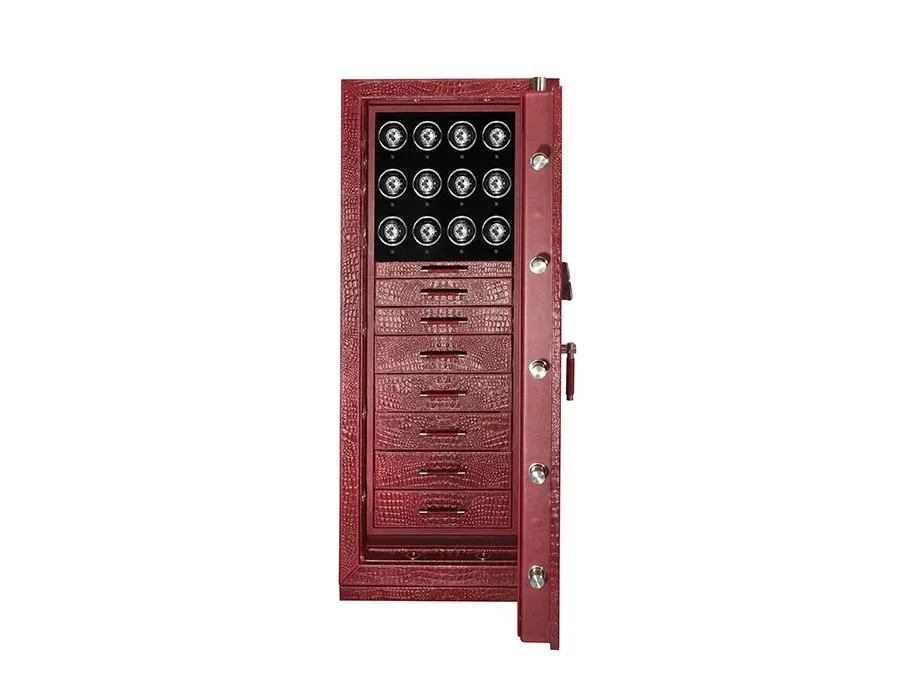 obrazek 1 Oryginalny sejf Churchill Red Croco z 12 rotomatami na zegarki
