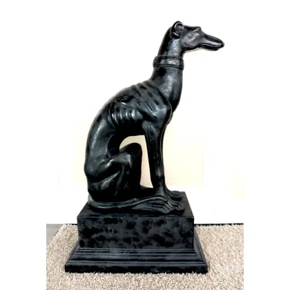 Picture Unique Greyhound sculpture with base