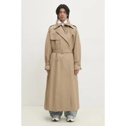 Zdjęcie VETEMENTS trencz Double Trench kolor beżowy przejściowy UA66CO400S