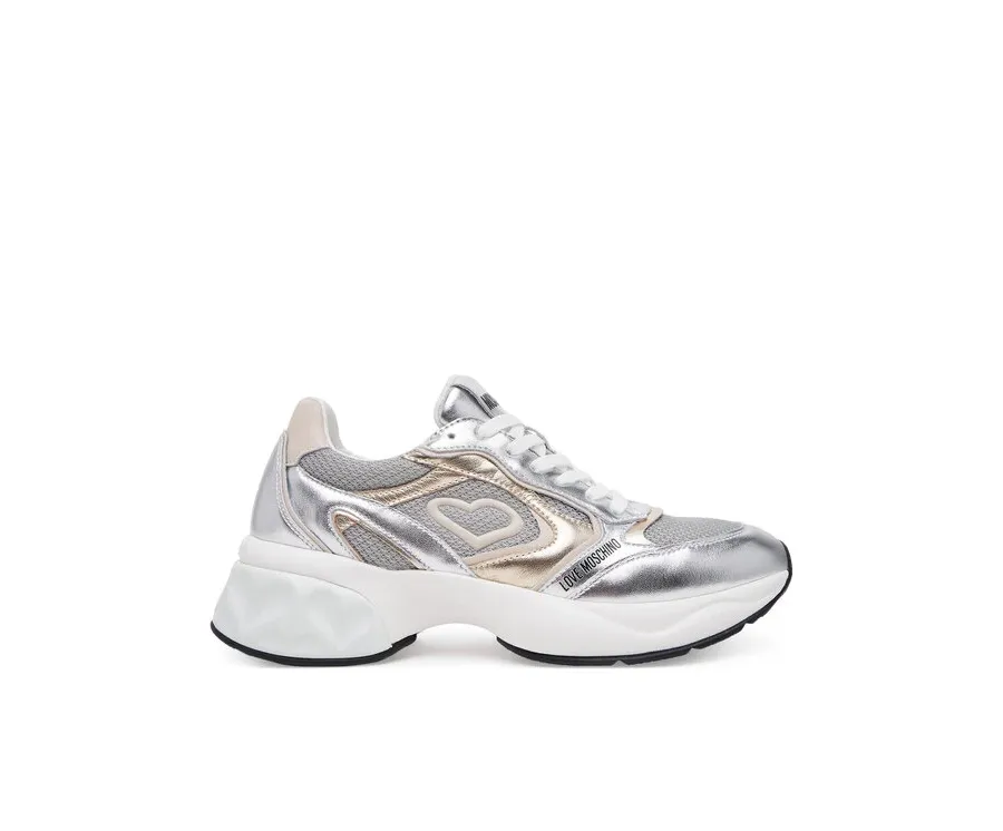 obrazek 1 LOVE MOSCHINO Sneakersy JA15296G1MIQG90A Srebrny