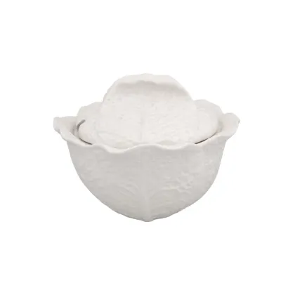 Zdjęcie Beżowa waza 3l ceramiczna w stylu wiejskim - Bordallo Pinheiro