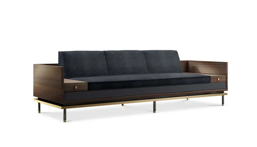 obrazek 3 Wyszukana sofa z bawełnianego aksamitu - Porus Studio