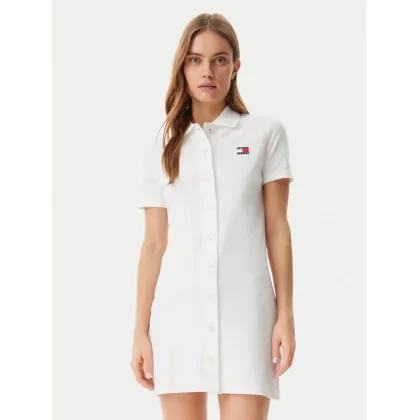 Zdjęcie Tommy Jeans Sukienka codzienna Badge DW0DW20302 Écru Regular Fit