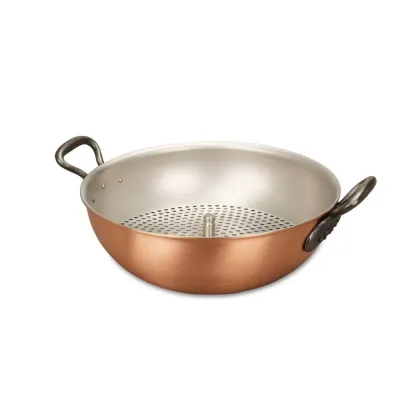 Zdjęcie Patelnia 28 cm do risotto z miedzi i stali nierdzewnej z wkładem