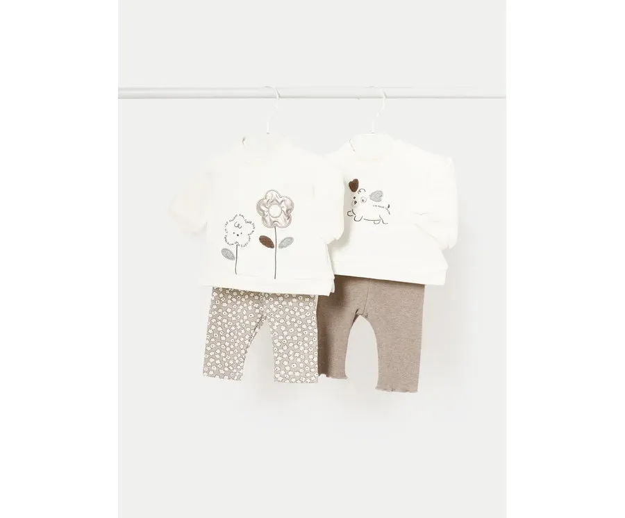obrazek 1 Mayoral Komplet bluza i legginsy 2786 Beżowy Regular Fit