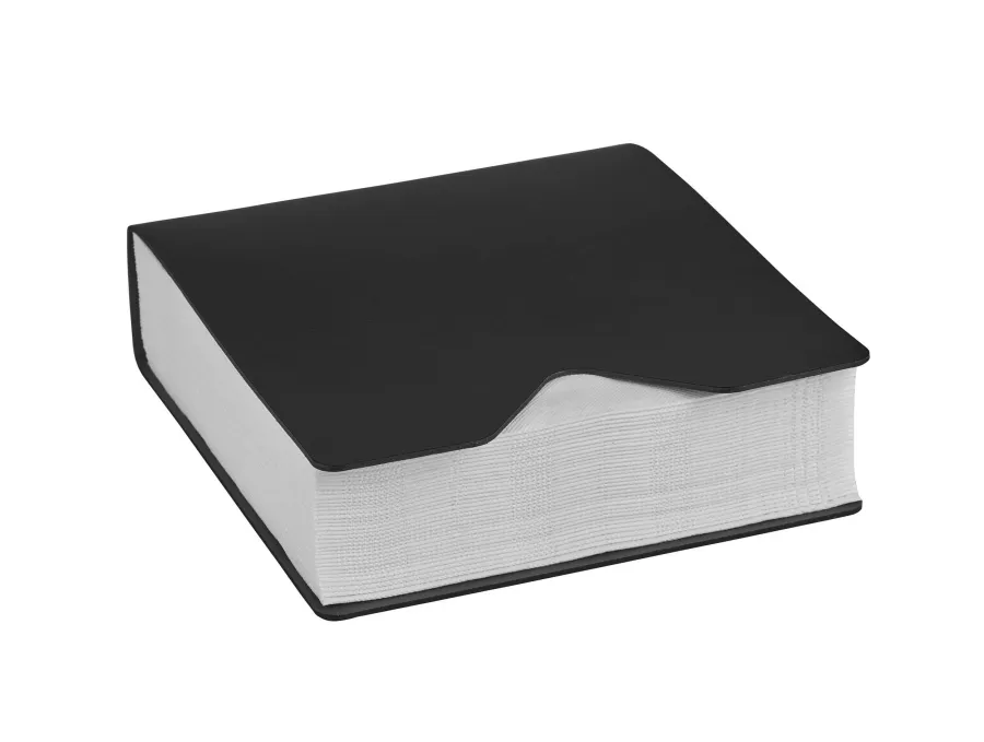 obrazek 1 Wyjątkowy płaski uchwyt na chusteczki 13x13xH3,8 cm wykonany z czarnej skóry