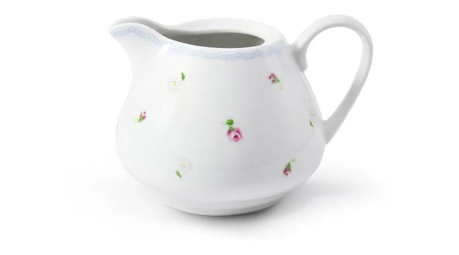 obrazek 1 Stylowy dzbanuszek na mleko z porcelany zdobiony kwiatowym motywem – Leander