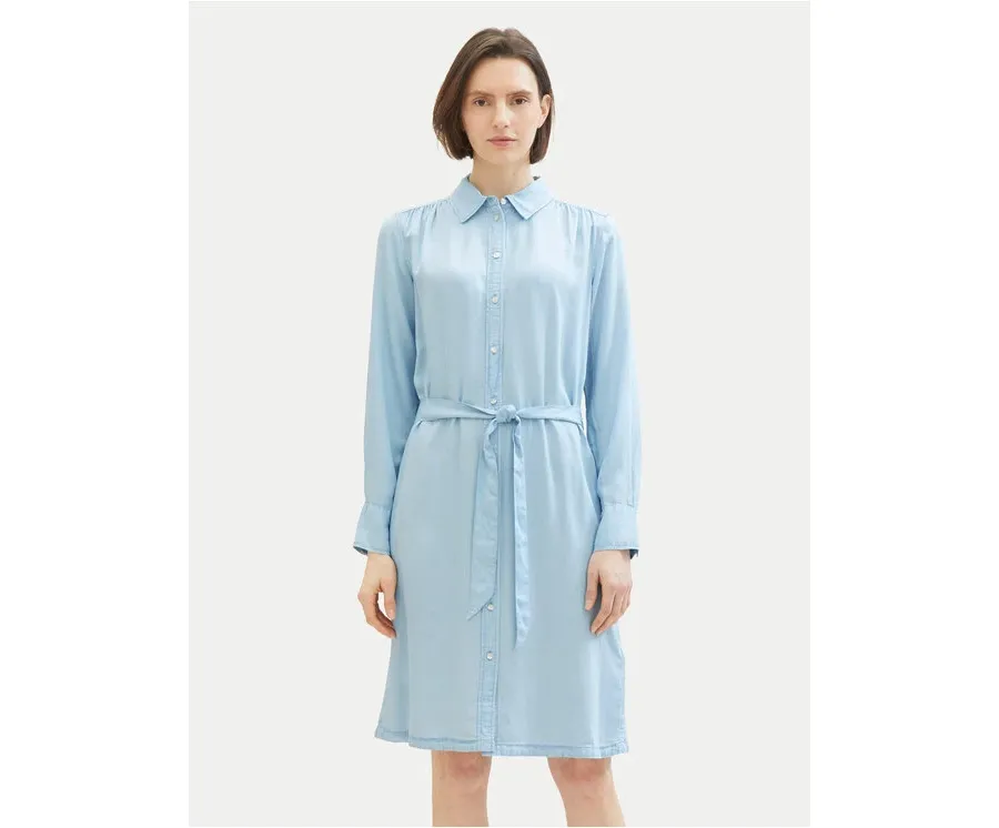 obrazek 1 Tom Tailor Sukienka koszulowa 1040366 Błękitny Regular Fit