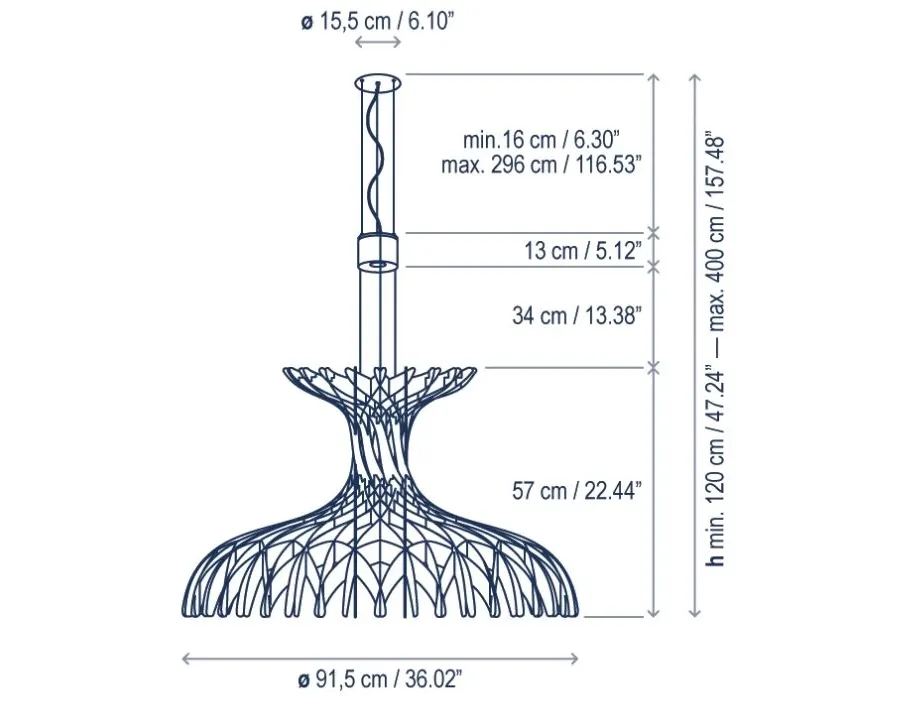 obrazek 2 Ozdobna lampa wisząca w nowoczesnym stylu - ⌀ 90 cm