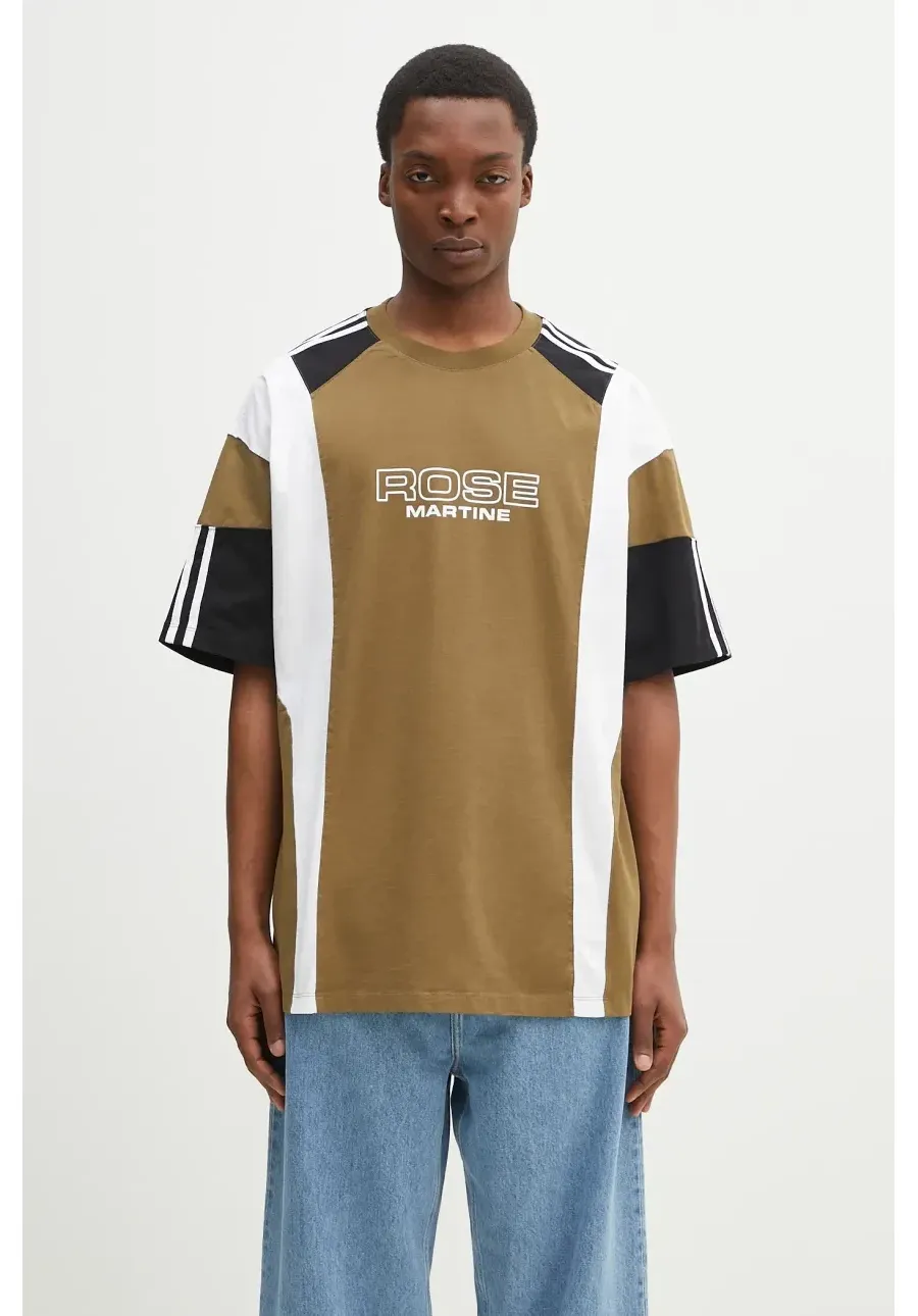 obrazek 1 Martine Rose t-shirt bawełniany Oversized Panelled kolor zielony wzorzysty 630JE01411D