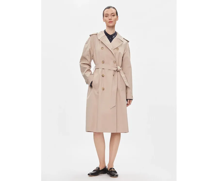obrazek 1 Tommy Hilfiger Trencz Cotton Classic Trench WW0WW40482 Beżowy Regular Fit
