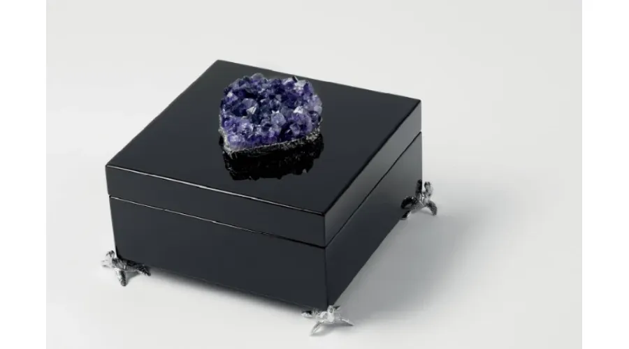 obrazek 1 Gustowne czarne pudełko z ametystem